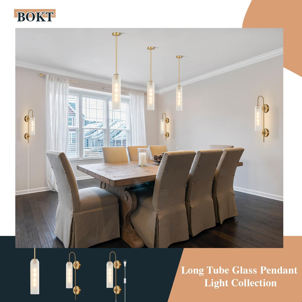 BOKT Vintage Curved Vanity Wall Sconce with Tube Shade