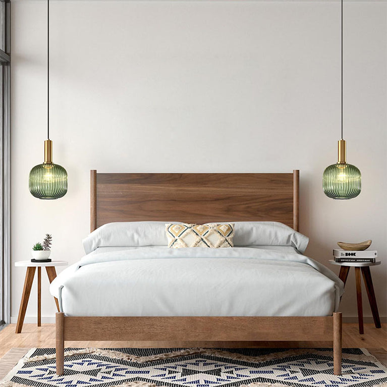 BOKT Mid Century Modern Green Glass Pendant Light