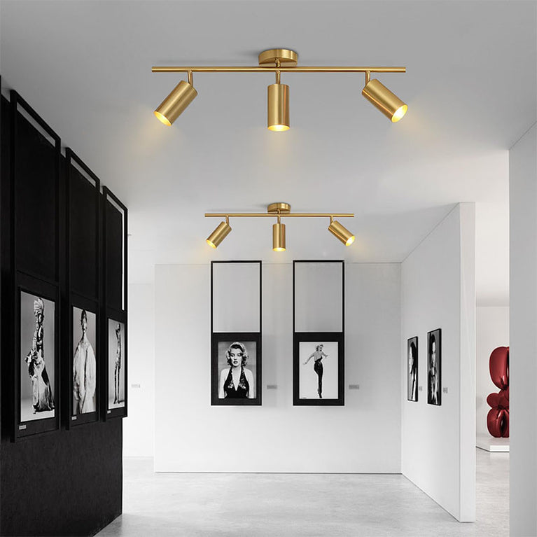 BOKT Brushed Brass Gold 3-Lights LED Adjustable Track Lighting