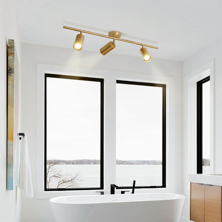 BOKT Brushed Brass Gold 3-Lights LED Adjustable Track Lighting
