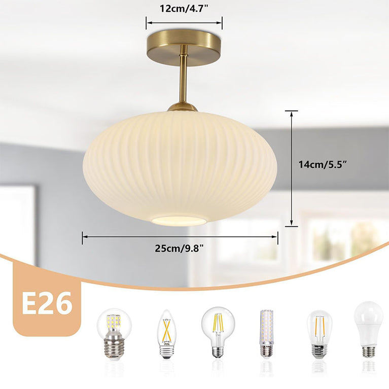 BOKT Milk White Glass Ceiling Light for Bedroom Stairway