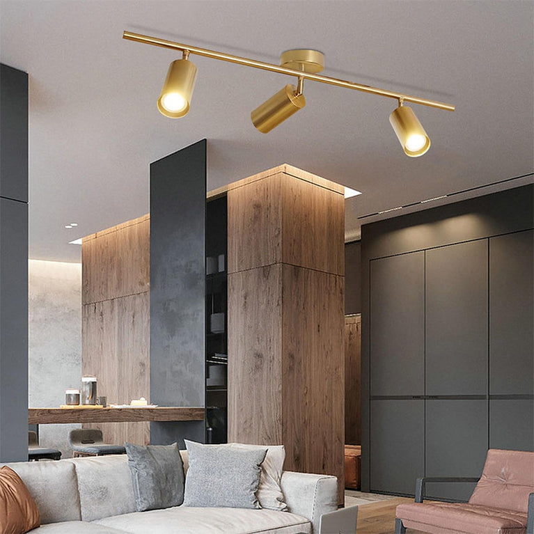 BOKT Brushed Brass Gold 3-Lights LED Adjustable Track Lighting