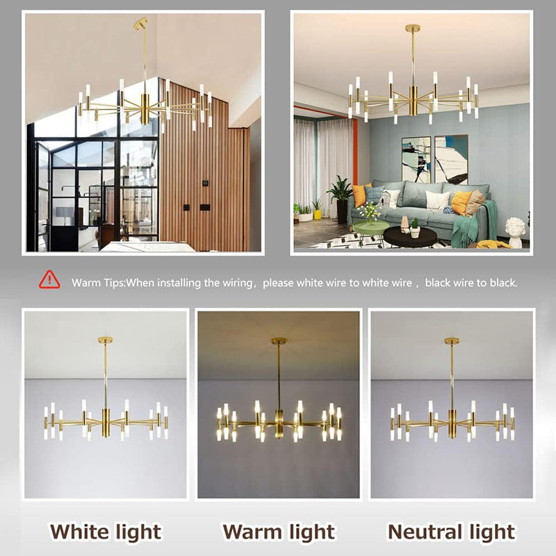 BOKT Vintage Large 20-Lights LED Sputnik Chandelier