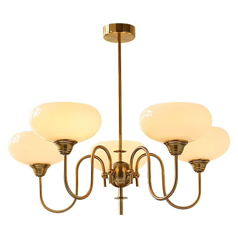 BOKT Gold Yellow Vintage Modern 5-Light Globe Chandelier