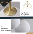 BOKT Large 5-Light White Globe Sputnik Chandelier