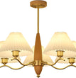 BOKT Gold Wooden Chandeliers Mid Century Fabric Ceiling Pendant Lighting（BPC014）