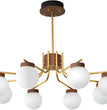 BOKT Large Gold Sputnik Chandelier 8 Head Wood (BPC016)