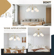 BOKT Large 5-Light White Globe Sputnik Chandelier