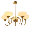 BOKT Gold Vintage Chandelier Modern 5-Light Globe Chandelier with Smooth Lampshade Sputnik Pendant Light Dining Room Chandeliers for Living Room Bedroom