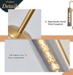 BOKT Plug-In or Hardwired Wall Sconce with Smoke Gray Glass, Mid Century Modern Gold 1-Light Fixture for Bedroom and Bathroom