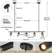 BOKT Matte Black Metal 5-Lights LED Linear Track Lighting Mid Century Modern Hanging Track Lighting Commercial Pendant Light Fixture Adjustable Industrial Ceiling Spot Lighting