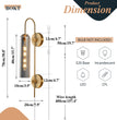 BOKT Plug-In or Hardwired Wall Sconce with Smoke Gray Glass, Mid Century Modern Gold 1-Light Fixture for Bedroom and Bathroom
