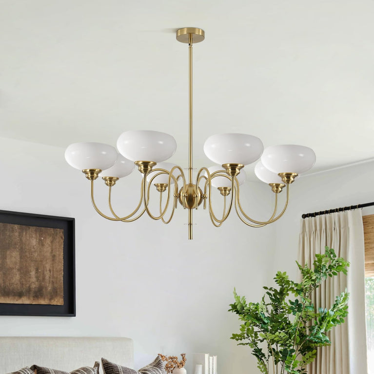 BOKT French Chandelier 8-Lights Large Dining Room Gold Chandelier（BPC017）