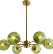BOKT 6-Light Green Glass Ball Pendant Light （BPC018）