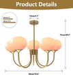 BOKT 5 Light Gold Globe Sputnik Chandelier Modern Pink Glass Sputnik （BCP012)