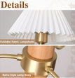 BOKT Gold Wooden Chandeliers Mid Century Fabric Ceiling Pendant Lighting（BPC014）