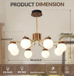 BOKT Large Gold Sputnik Chandelier 8 Head Wood (BPC016)