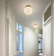 BOKT Small Milky Glass Globe Gold Wall Sconce, Mid Century Modern 1-Light Indoor Bathroom Fixture, 5.9 in Globe