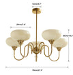 BOKT Gold Vintage Chandelier Modern 5-Light Globe Chandelier with Smooth Lampshade Sputnik Pendant Light Dining Room Chandeliers for Living Room Bedroom