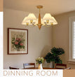 BOKT Gold Wooden Chandeliers Mid Century Fabric Ceiling Pendant Lighting（BPC014）