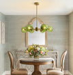 BOKT 6-Light Green Glass Ball Pendant Light （BPC018）