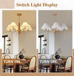 BOKT Gold Wooden Chandeliers Mid Century Fabric Ceiling Pendant Lighting（BPC014）
