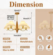 BOKT Gold Wooden Chandeliers Mid Century Fabric Ceiling Pendant Lighting（BPC014）
