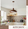 BOKT Nordic Vintage Wood Pendant Light  LED Dimmable for Kitchen Island (BPC015)