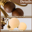 BOKT  Milk Glass Chandelier 6 Head Rustic Wooden Sputnik Chandelier