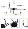 Black 8-light Sputnik semi-flush chandelier, product view 5