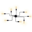 Black 8-light Sputnik semi-flush chandelier for dining rooms